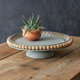 Boho Wood Ball Cake Stand