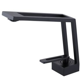 Single Hole Single Handle Bathroom Sink Faucet With Supply Hose in Matte Black