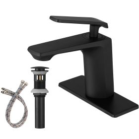 Single Hole Single-Handle Bathroom Faucet in Matte Black