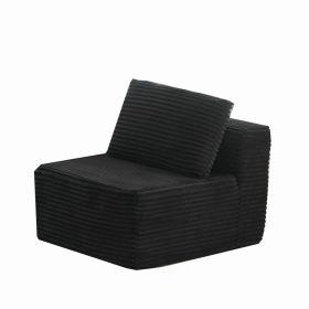 Modular Sectional Couches for Living Room: Single Seat (Black),Can extend an L-shaped sofa or transform it into a U-shaped sofa.