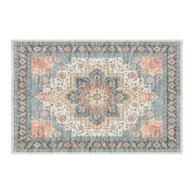 1PC Bohemian Vintage Watercolor Doormat - Non-Slip Soft Rug, Stain-Resistant Washable Mat for Entryway, Kitchen, Living Room, Laundry & Bathroom (colour: KSX-6-9-3, size: 6*9ft/183*275cm)